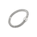 An 18ct white gold Flex'It bracelet with a single white gold diamond set polished rondel belonging to FOPE's Love Nest collection.