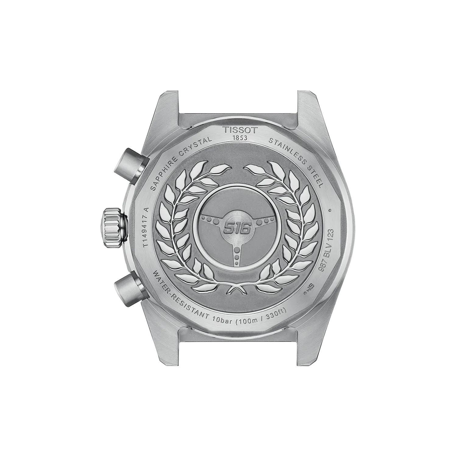 Tissot, PR516 Black Chronograph with a 40mm stainless steel case and bracelet strap featuring a chronograph and a black dial with a black and white bezel.