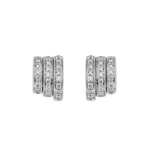 A pair of 18ct white gold diamond set stud earrings for pierced ears, belonging to FOPE's Prima collection.