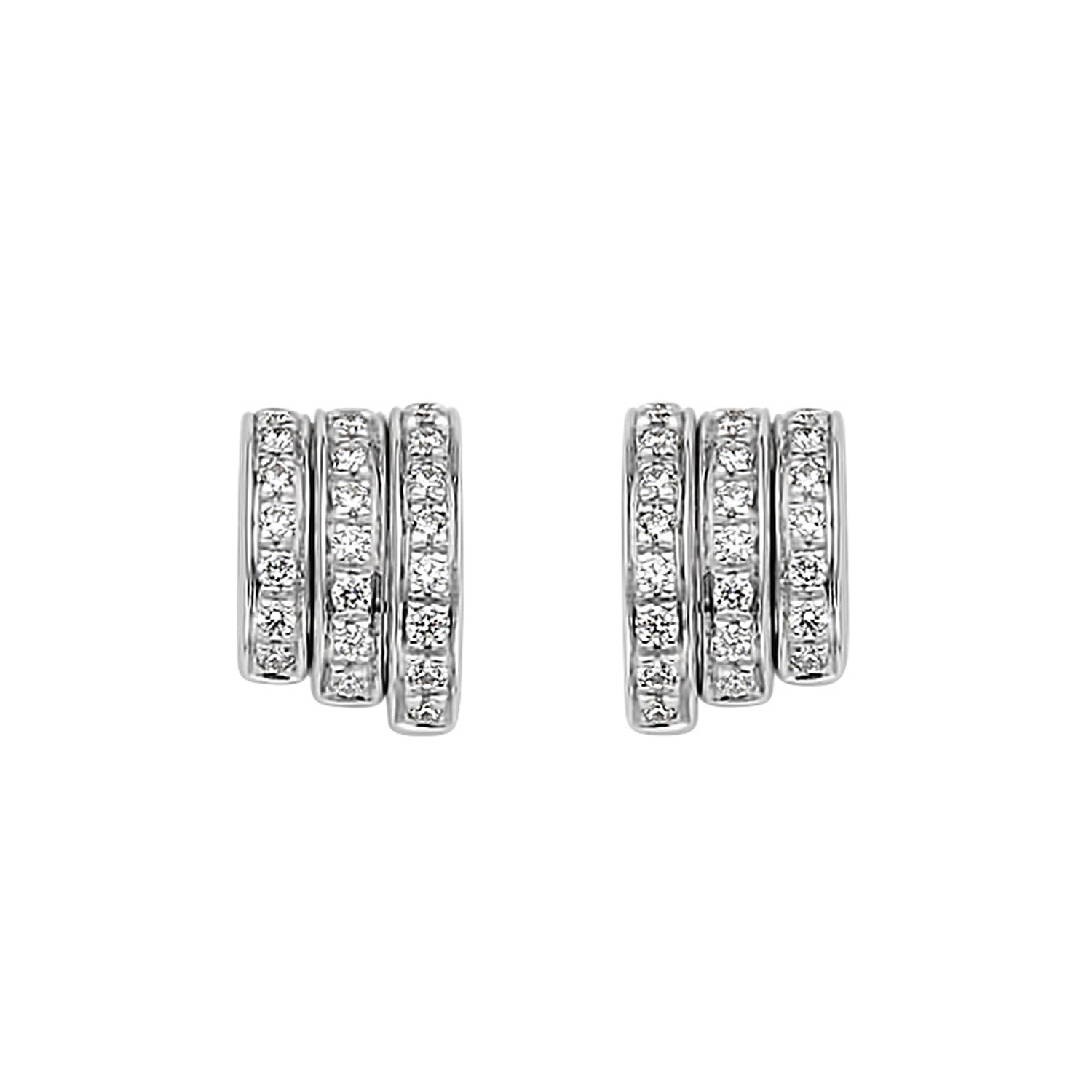 FOPE, Prima Collection, 18ct White Gold Diamond Earrings: 0.38 carats A pair of 18ct white gold diamond set stud earrings for pierced ears, belonging to FOPE's Prima collection.
