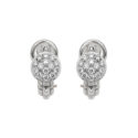 A pair of 18ct white gold pave diamond set earrings for pierced ears, belonging to the FOPE EKA collection.