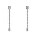 A pair of 18ct white gold diamond drop earrings for pierced ears, belonging to the FOPE Aria collection.