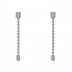 A pair of 18ct white gold diamond drop earrings for pierced ears, belonging to FOPE's Aria collection.