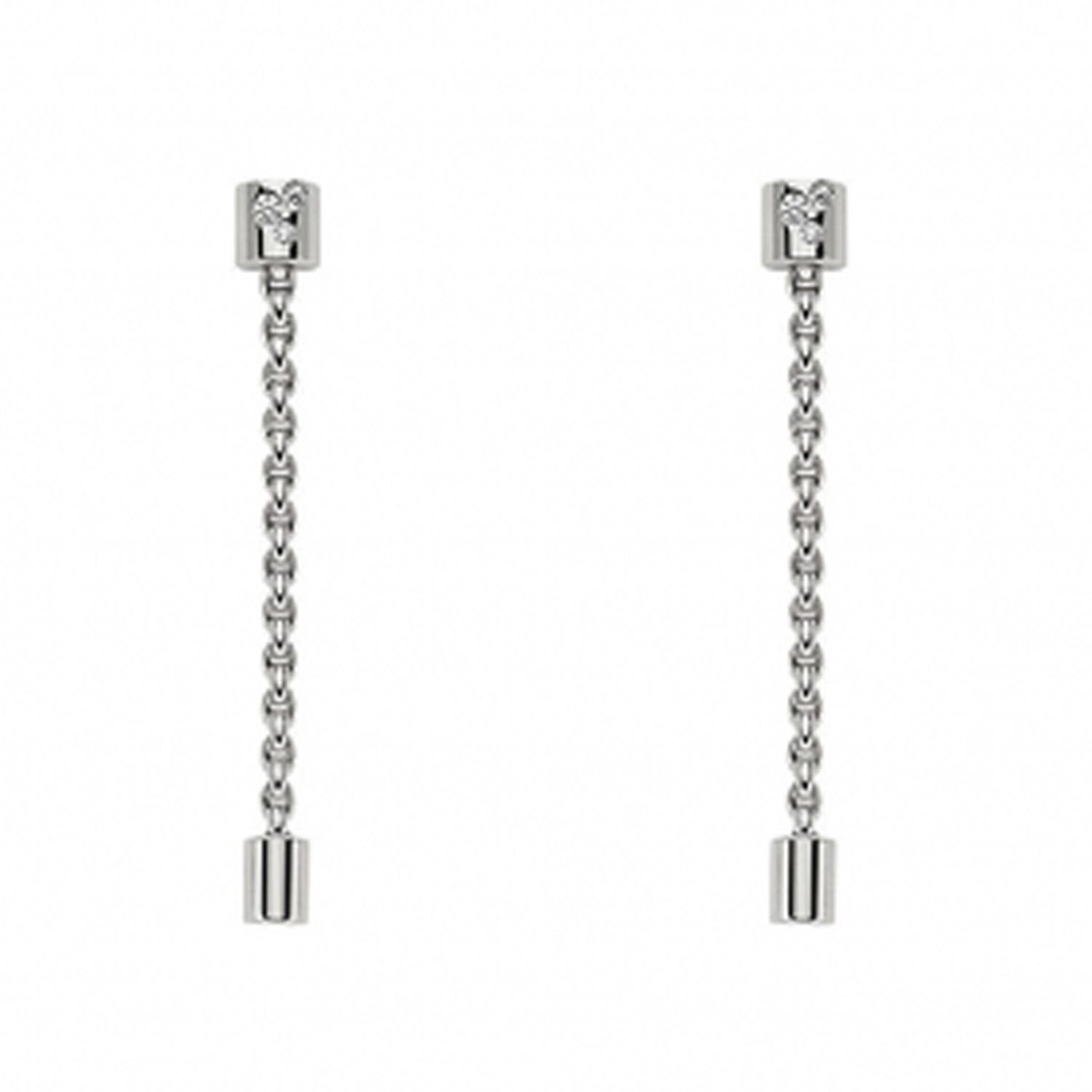 FOPE, Aria Collection, 18ct White Gold Diamond Drop Earrings: 0.09 carats A pair of 18ct white gold diamond drop earrings for pierced ears, belonging to FOPE's Aria collection.