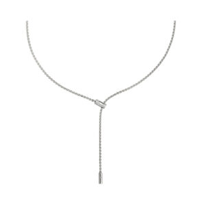 An 18ct white gold diamond set drop necklet, belonging to FOPE's Aria collection.