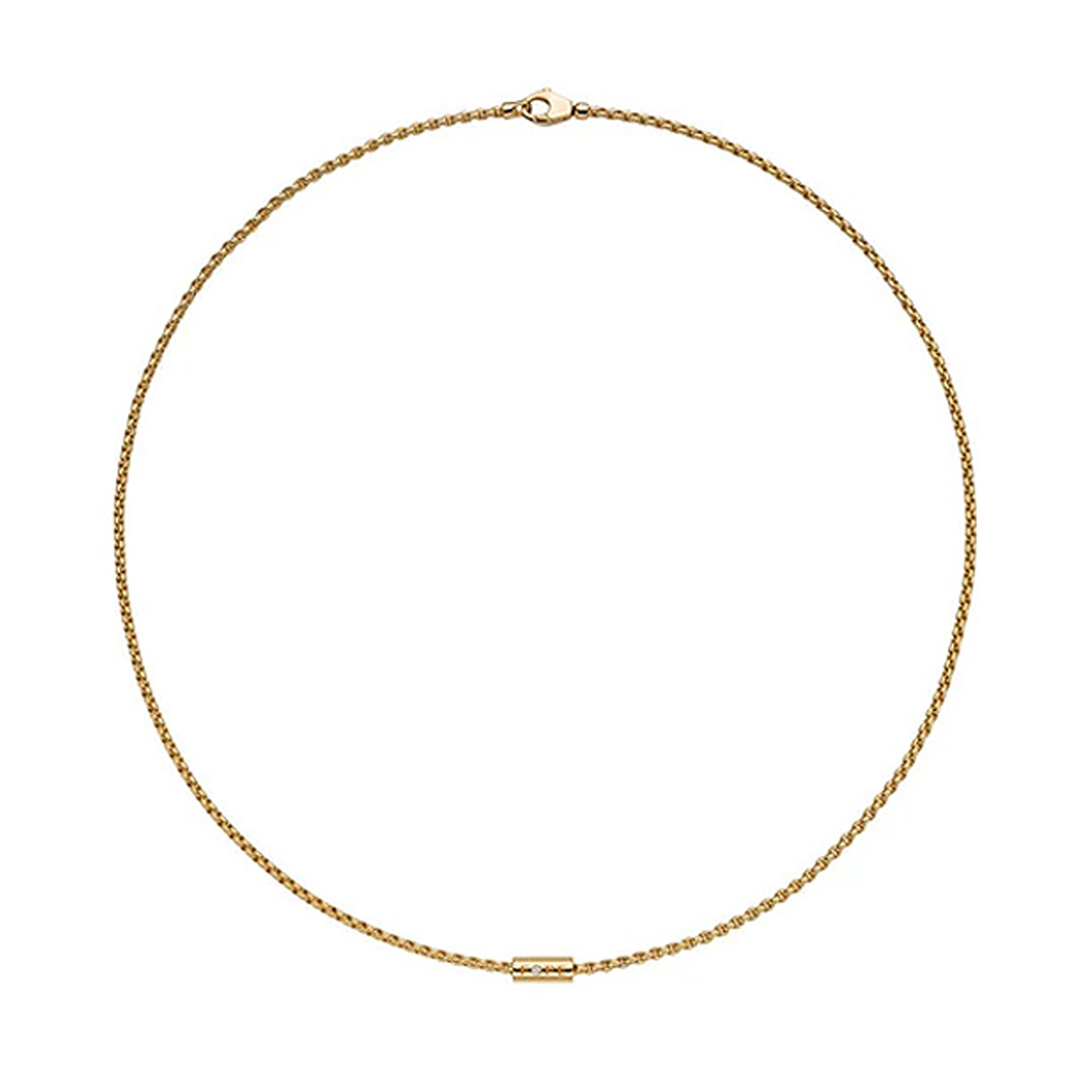 FOPE, Aria Collection, 18ct Yellow Gold Diamond Necklace: 0.02 carats An 18ct yellow gold diamond necklace belonging to FOPE's Aria collection.