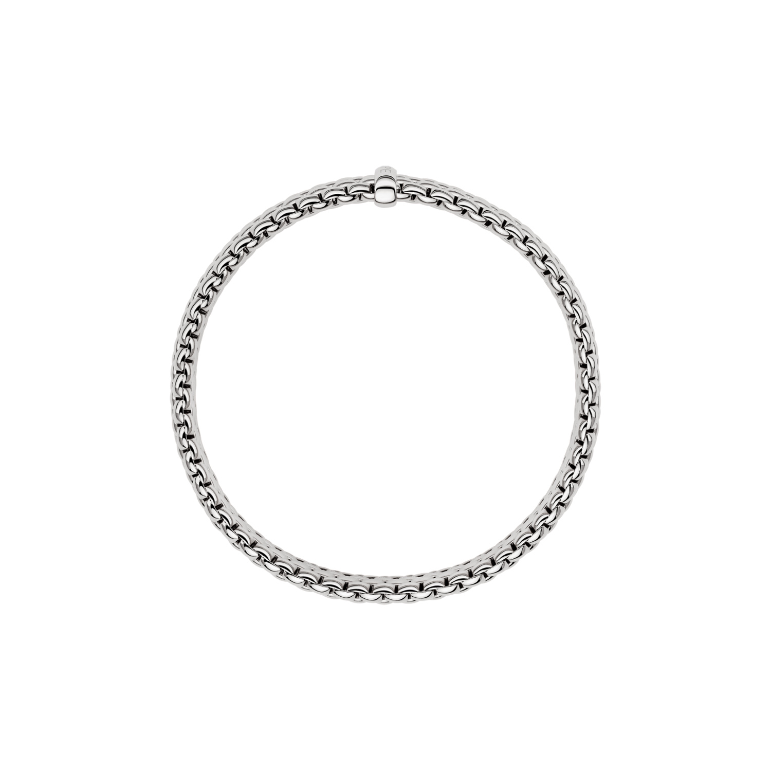 FOPE, Panorama Collection, 18ct White Gold Diamond Flex'It Bracelet: 0.01 carats An 18ct white gold Flex'It bracelet with a single diamond set charm belonging to FOPE''s Panorama collection.