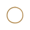 An 18ct yellow gold Flex'It bracelet with a single diamond set rondel belonging to FOPE's Panorama collection.