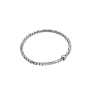 An 18ct white gold Flex'It bracelet with a single diamond set rondel belonging to FOPE's EKA collection.