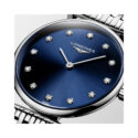 Longines, La Grande Classique with a 24mm stainless steel case and bracelet strap featuring a sunray blue diamond set dial.