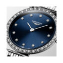 Longines, La Grande Classique with a 24mm stainless steel case and bracelet strap featuring a sunray blue diamond dial with diamond set bezel.