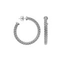 A pair of 18ct white gold medium hoop earrings for pierced ears, belonging to FOPE's Essentials collection.