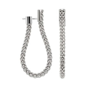 A pair of 18ct white gold hoop earrings for pierced ears, belonging to FOPE's Essentials Collection.