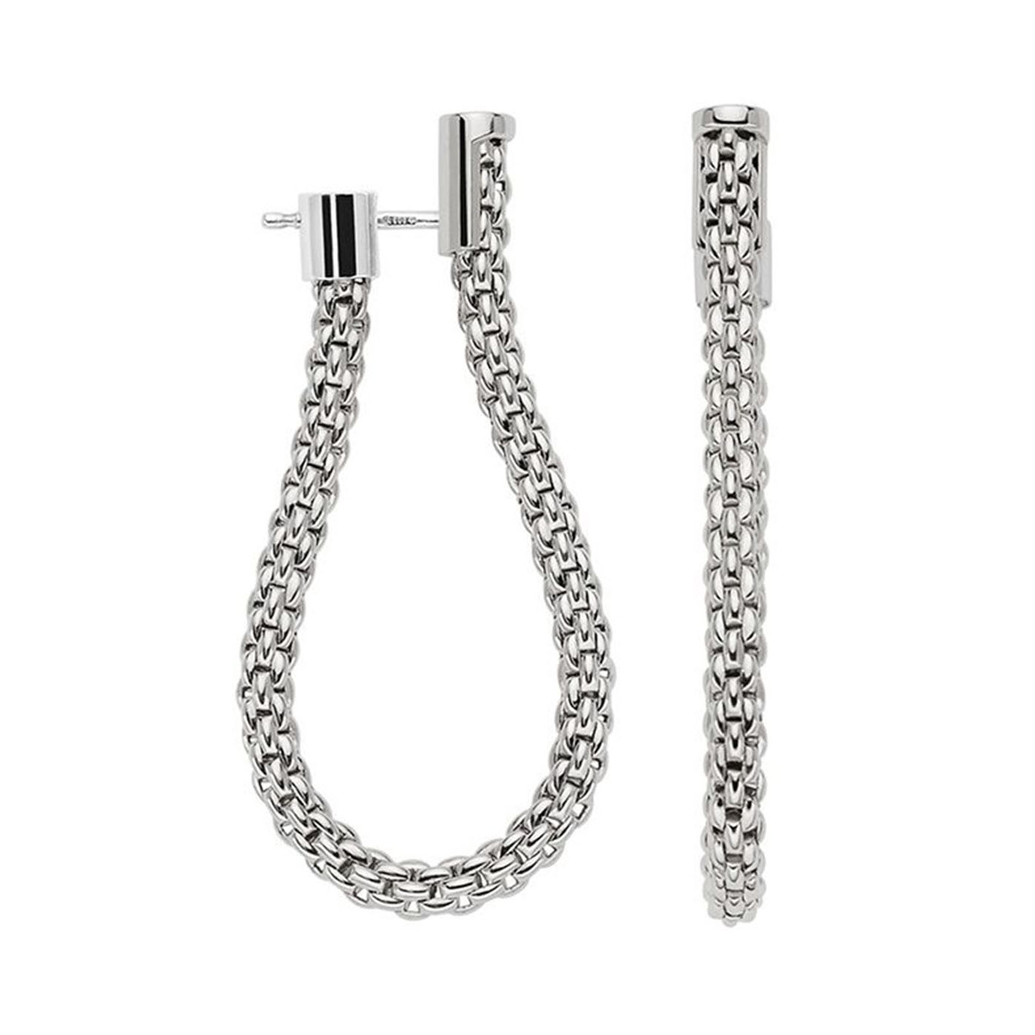 A pair of 18ct white gold hoop earrings for pierced ears, belonging to FOPE's Essentials Collection.