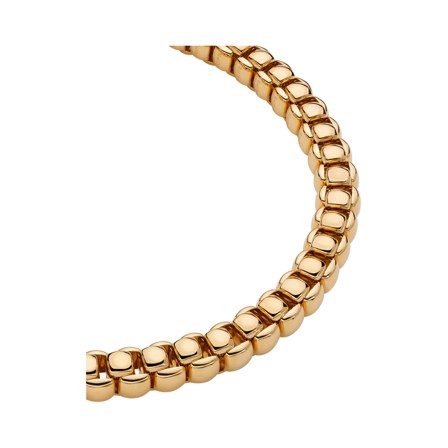 An 18ct yellow gold Flex'It collar belonging to the FOPE Luna Collection.