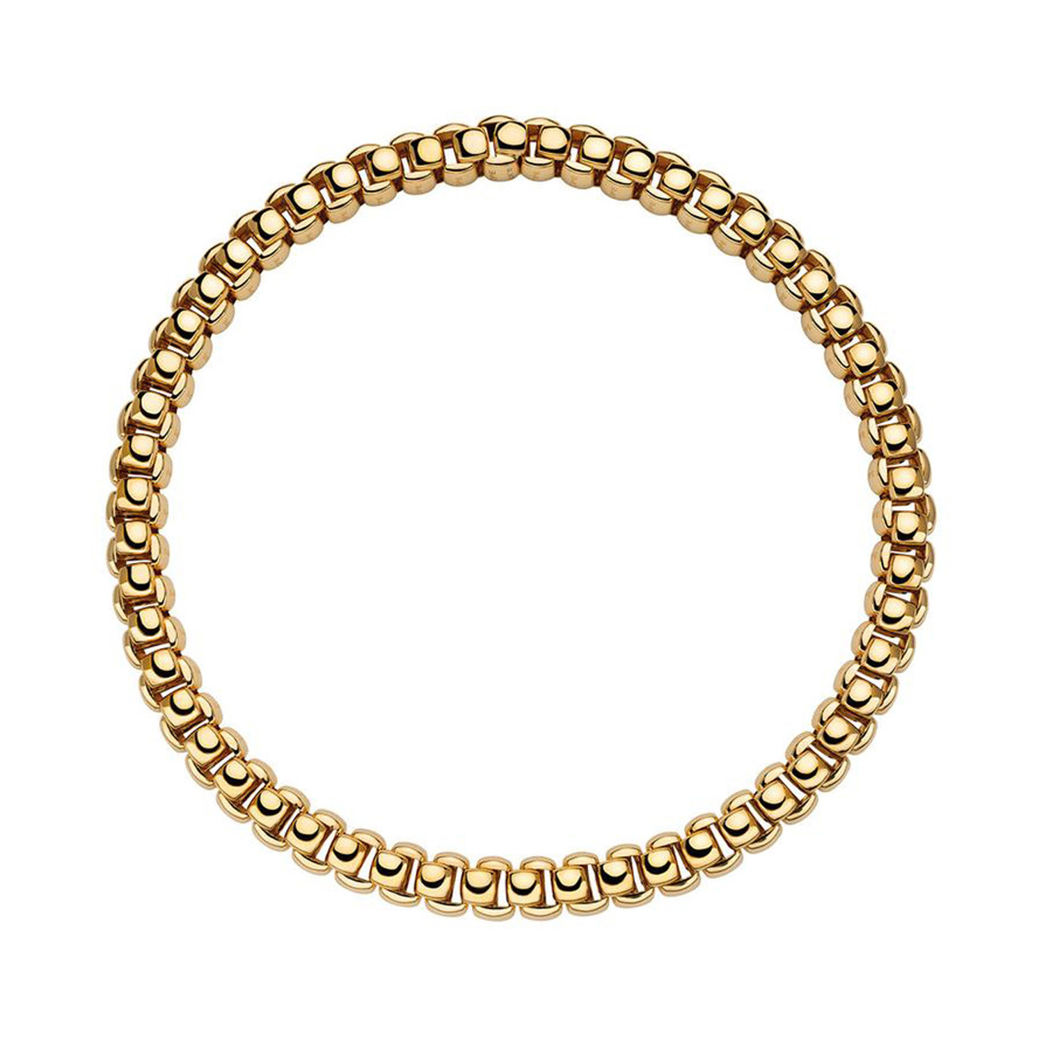 An 18ct yellow gold Flex'It collar belonging to the FOPE Luna Collection.