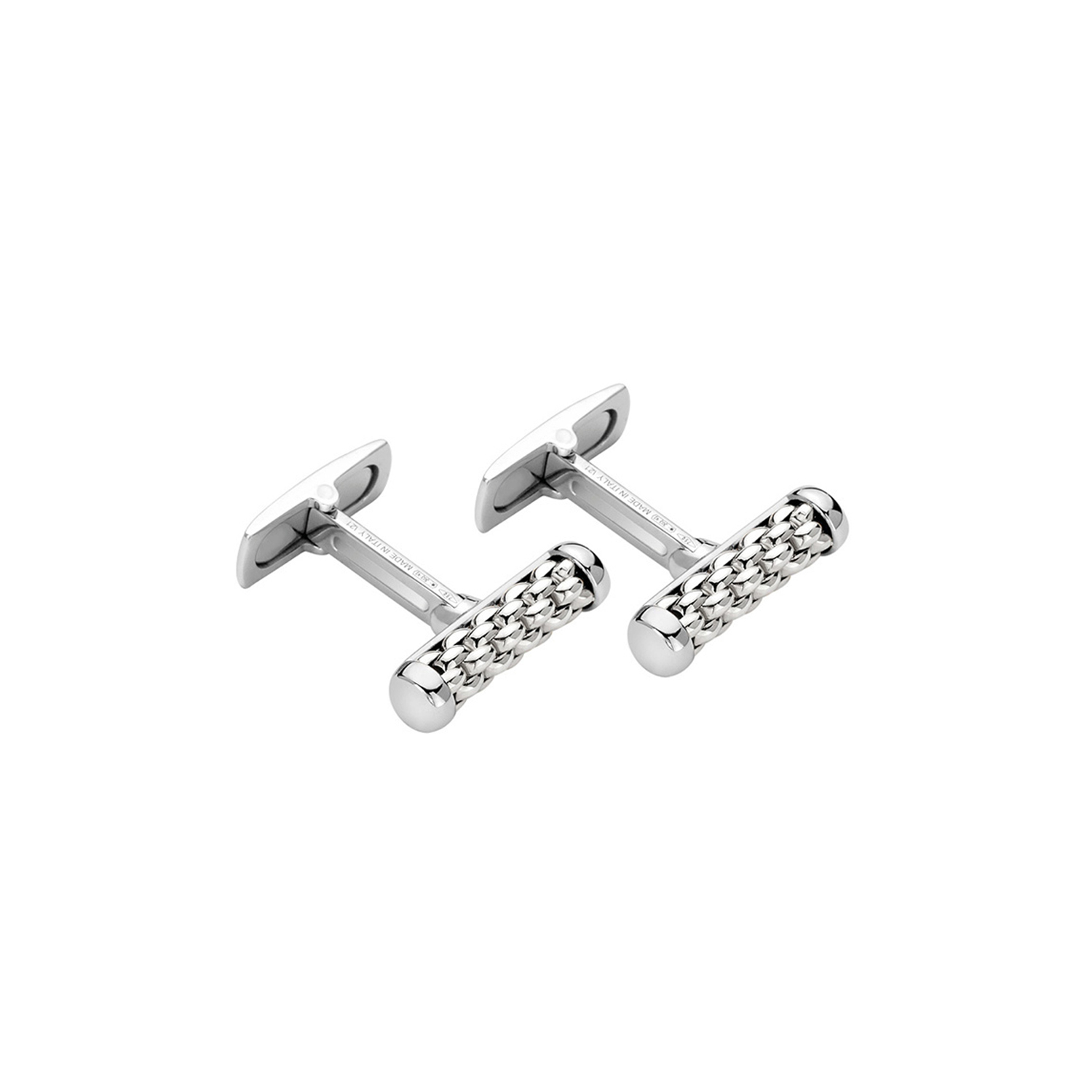 FOPE, Solo Collection, 18ct White Gold Cufflinks A pair of 18ct white gold bar cufflinks belonging to FOPE's Solo Collection.