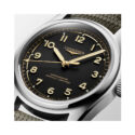 Longines, Spirit Pilot with a 39mm stainless steel case with a grey rubber strap featuring a matt black dial.