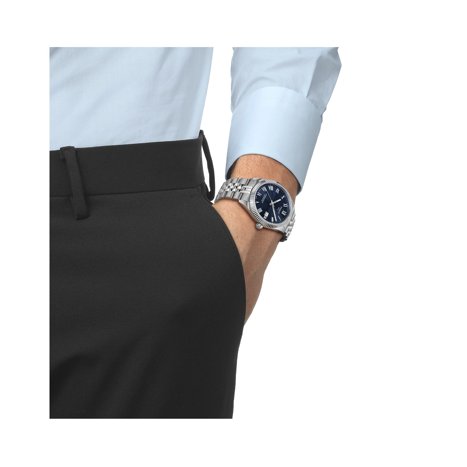 Tissot, Ballade Powermatic 80 Blue, Automatic Men's Watch Tissot, Ballade with a 39mm stainless steel case and bracelet strap featuring a date function and a blue dial.