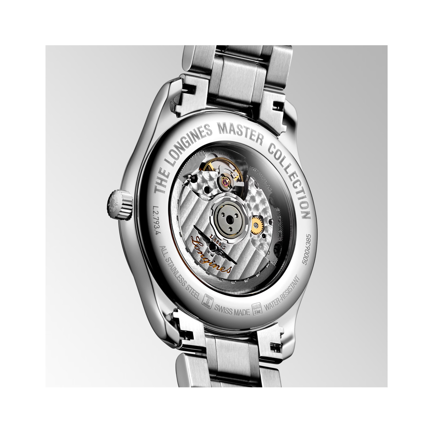 Longines, Master Collection with a 40mm stainless steel case and bracelet strap featuring a date function and a green dial.