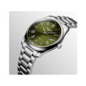 Longines, Master Collection with a 40mm stainless steel case and bracelet strap featuring a date function and a green dial.