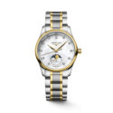 Longines, Master Collection Mother of Pearl & Diamond, Automatic Women's Watch Longines, Master Collection with a 34mm stainless steel and 18ct yellow gold plated case and bracelet strap featuring a moonphase complication and a diamond set mother of pearl dial.