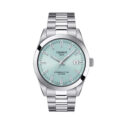 Tissot Gentleman Powermatic 80 Silicum Ice Blue, Automatic Men's Watch Tissot Gentleman Powermatic 80 with a 40mm stainless steel case and bracelet strap featuring a date function and an ice blue dial.