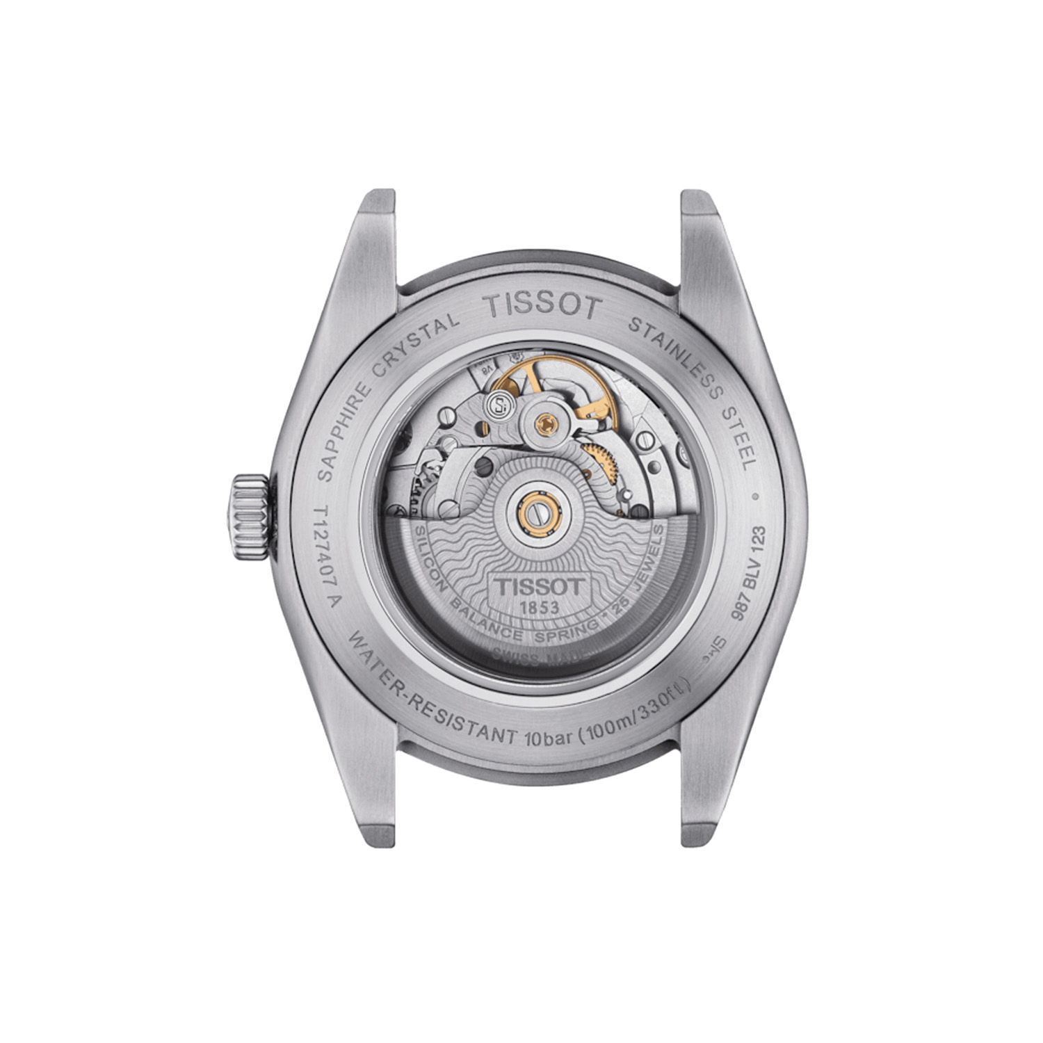 Tissot Gentleman Powermatic 80 Silicum Ice Blue, Automatic Men's Watch Tissot Gentleman Powermatic 80 with a 40mm stainless steel case and bracelet strap featuring a date function and an ice blue dial.