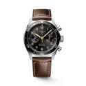 Longines, Spirit Flyback with a 42mm stainless steel case and a brown leather strap featuring a chronograph and a black dial and ceramic bezel.