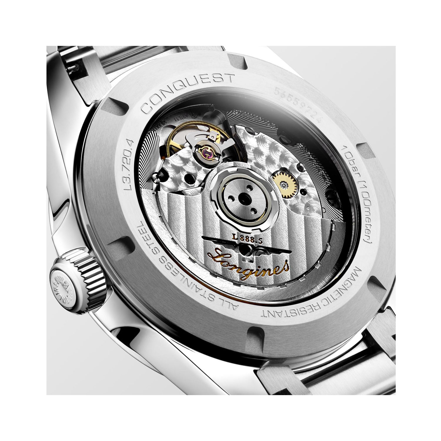 Longines, Conquest Sunray Gilt, Automatic Men's Watch Longines, Conquest with a 38mm stainless steel case and bracelet strap featuring a date function and a sunray gilt dial.