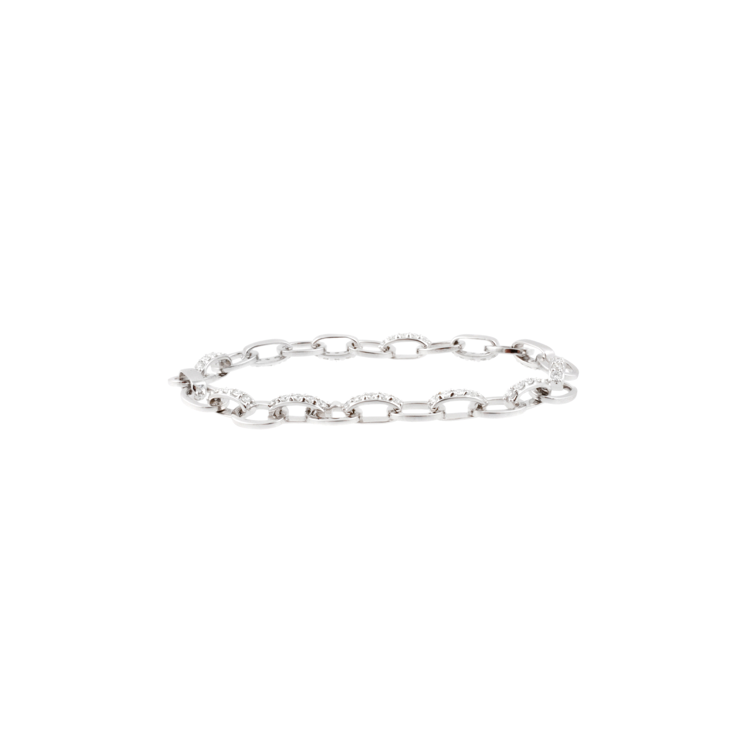18ct White Gold Diamond Set Link Bracelet An 18ct gold, diamond set link bracelet.