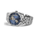 Hamilton, Jazzmaster Open Heart with a 42mm stainless steel case and bracelet strap featuring a blue open dial.