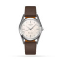 Longines, Heritage Silver Arrow, Automatic Men's Watch Longines, Heritage Silver Arrow with a 38.5mm stainless steel case and a brown leather strap featuring a silver dial.