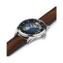 Hamilton, Jazzmaster Open Heart Blue, Automatic Men's Watch Hamilton, Jazzmaster Open Heart with a 40mm stainless steel case and brown leather strap featuring a blue open dial.