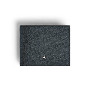 Montblanc, Sartorial wallet crafted in tweed blue leather with six dedicated spaces for cards, two compartments for banknotes and two additional smaller pockets.