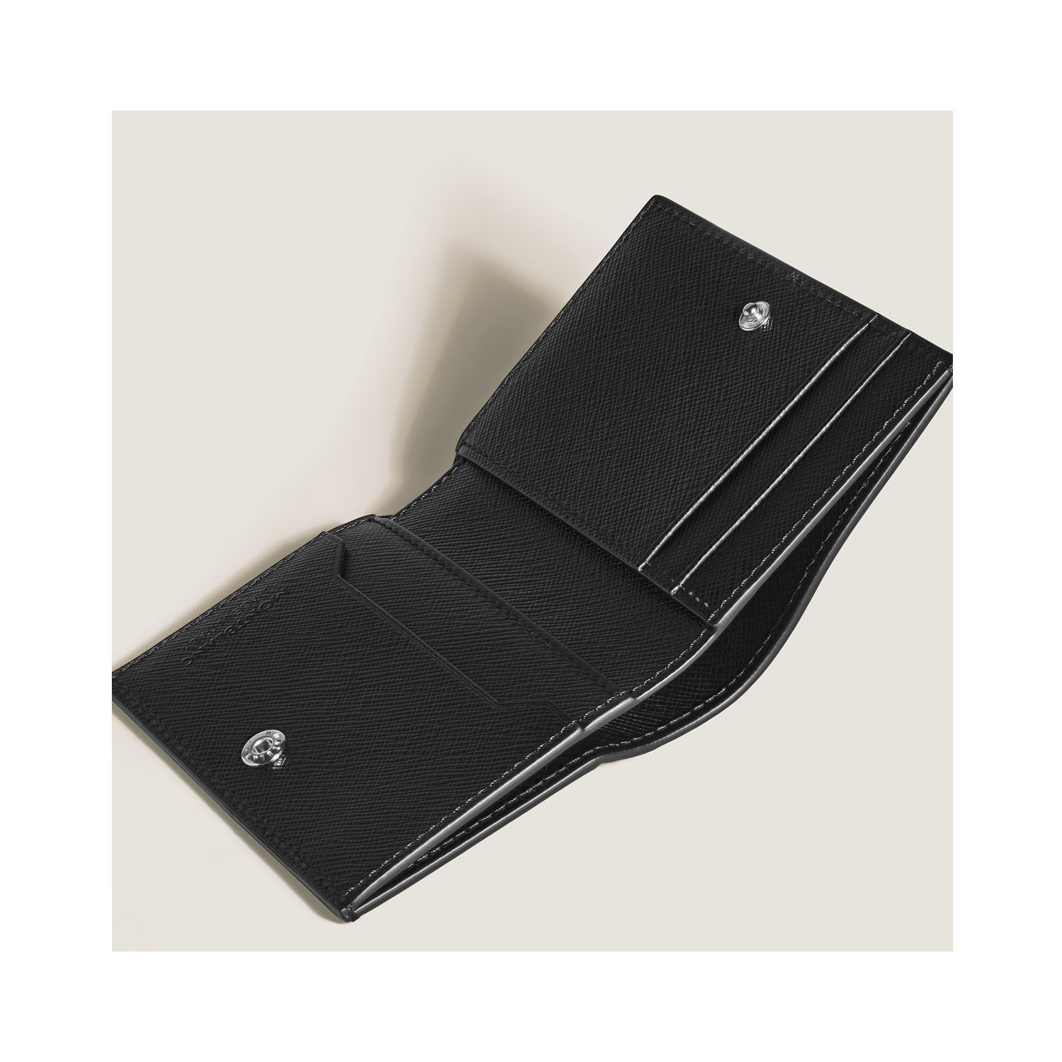 Montblanc, Sartorial Tweed Blue 4cc Mini Wallet Montblanc, Sartorial wallet crafted in tweed blue leather with three dedicated credit card slots, a banknote compartment and two additional pockets.