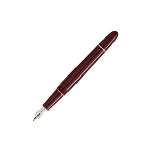 A Montblanc, Meisterstück Burgundy Red Classique Fountain Pen crafted from red precious resin with gold coated fittings and a hand-crafted Au585 14ct gold nib.