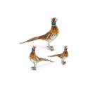 Saturno, Sterling Silver Cock Pheasant Figurine A sterling silver standing cock pheasant figurine from Saturno by Francis Howard.