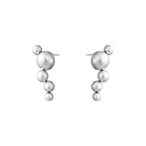 A pair of sterling silver drop earrings for pierced ears from Georg Jensen's Moonlight Grapes collection.