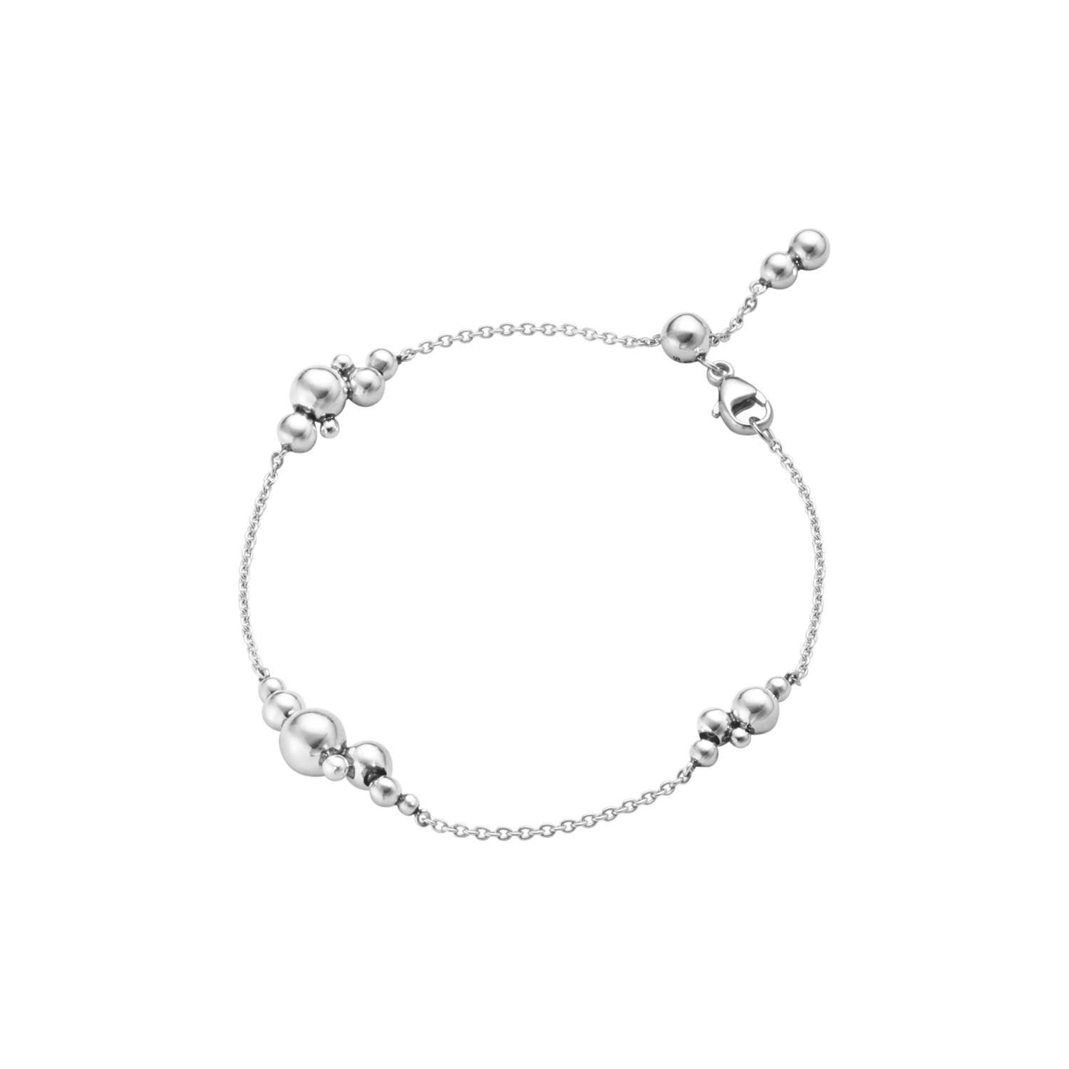 Georg Jensen, Sterling Silver Moonlight Grapes Chain Bracelet A sterling silver oxidised bead chain bracelet from Georg Jensen's Moonlight Grapes collection.
