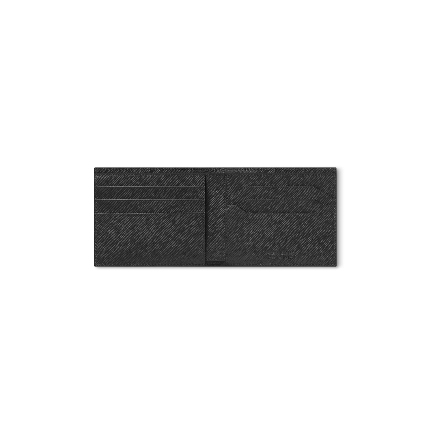 Montblanc, Sartorial Black 6cc Wallet Montblanc, Sartorial wallet crafted in black Saffiano-printed leather with six dedicated credit card slots, two compartments for banknotes and two small additional pockets.