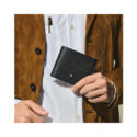 Montblanc, Sartorial Black 6cc Wallet Montblanc, Sartorial wallet crafted in black Saffiano-printed leather with six dedicated credit card slots, two compartments for banknotes and two small additional pockets.