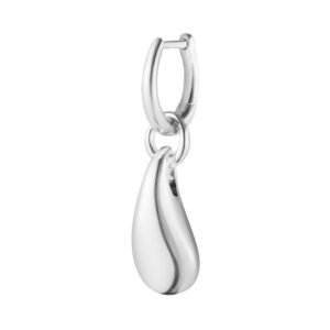 A sterling silver left single drop earring from Georg Jensen's Reflect collection, for pierced ears.