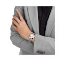 Mondaine, Petite Cushion with a 31mm stainless steel rounded square case and bracelet strap featuring a white dial.