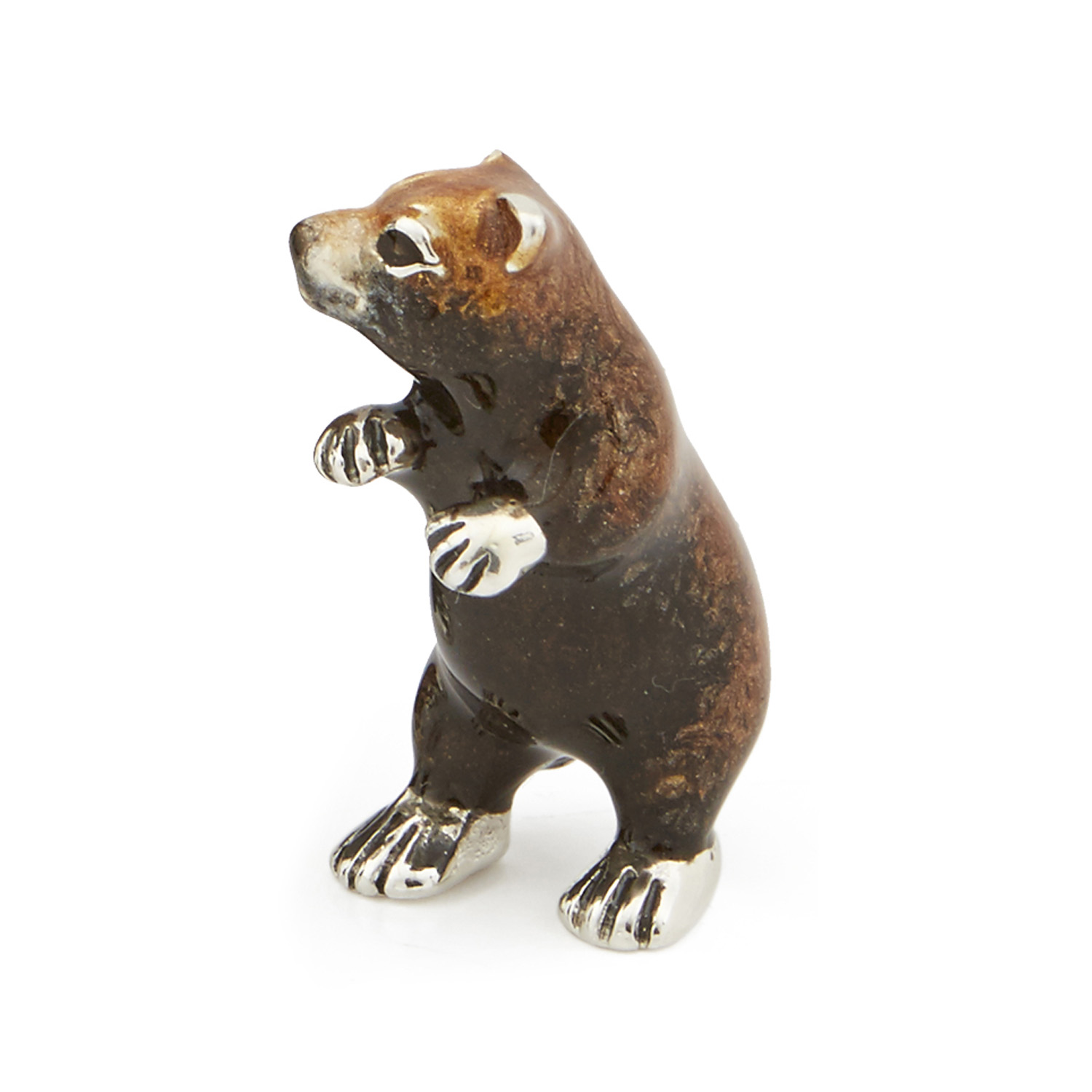 Saturno, Sterling Silver Grizzly Bear Figurine A sterling silver grizzly bear figurine from Saturno by Francis Howard.