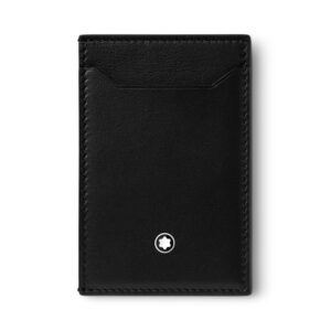 Montblanc, Meisterstück black wallet crafted in deep shine black leather with three dedicated credit card slots.