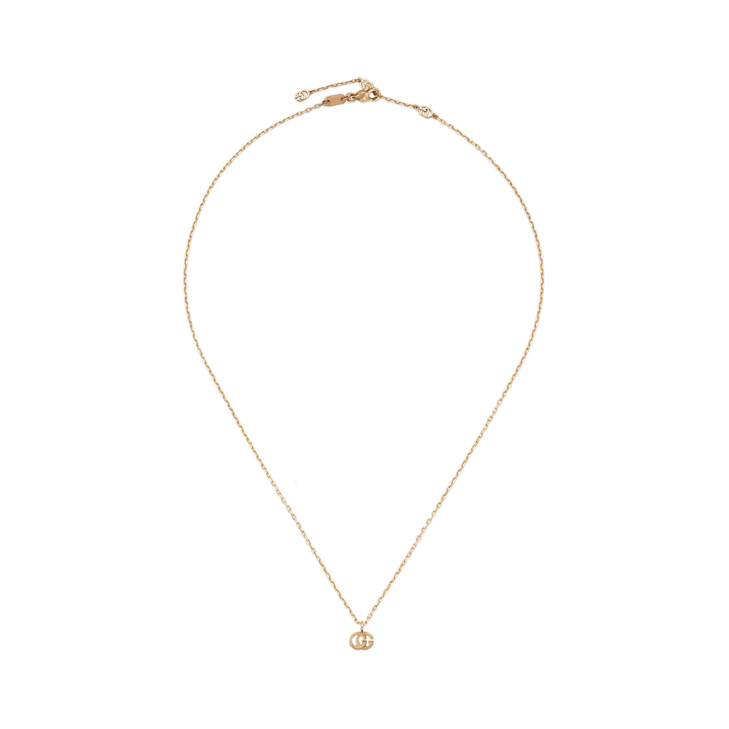 An 18ct rose gold necklace with pendant from Gucci's GG Running collection.