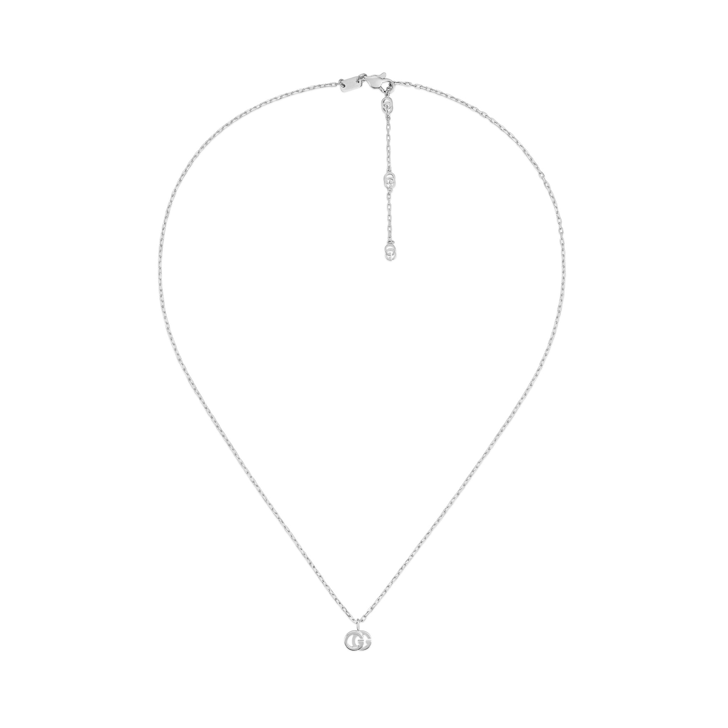 Gucci GG Running, 18ct White Gold Necklace: 37 - 42cm An 18ct white gold necklace with pendant from Gucci's GG Running collection.