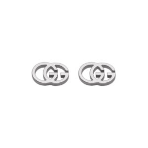 A pair of 18ct white gold stud earrings for pierced ears, from Gucci's GG Running collection.
