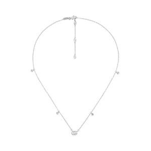 An 18ct white gold, diamond set necklace with pendant from Gucci's GG Running collection.